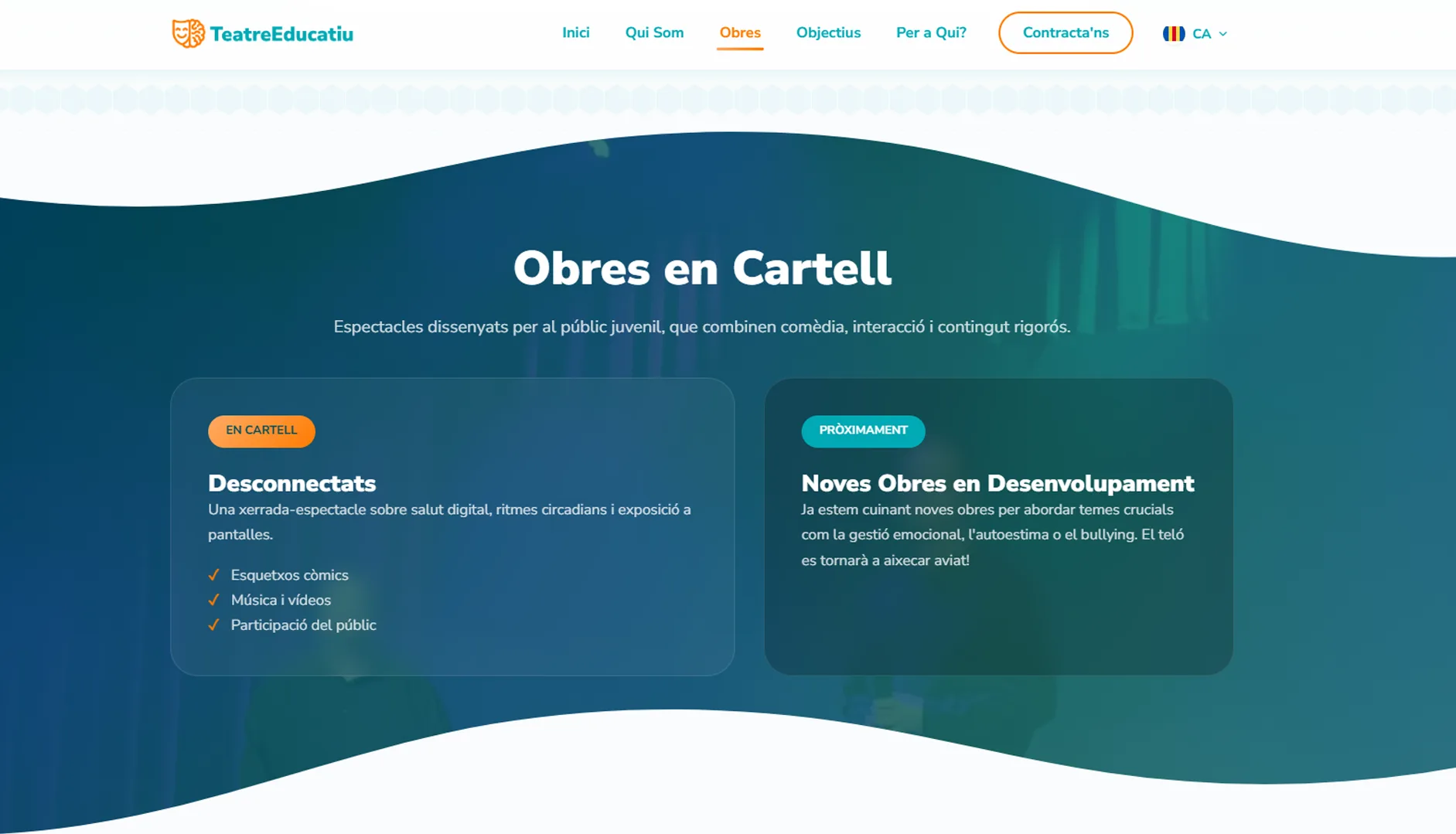 Vista móvil de TeatreEducatiu